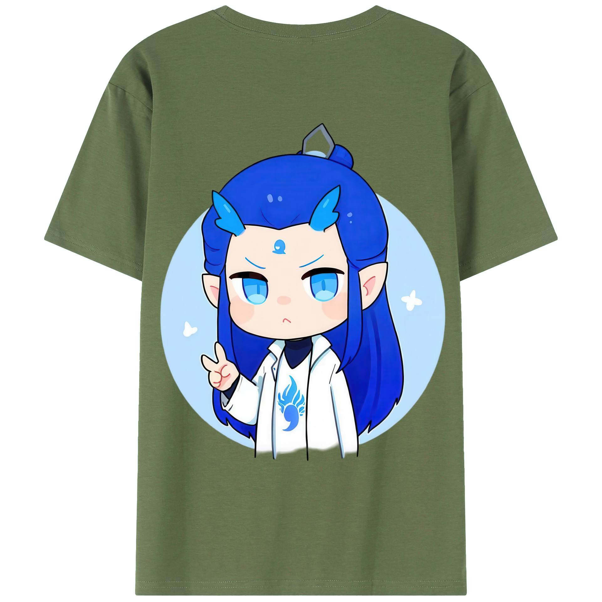 （画像用） Ne Zha 2 ナタ 魔童の大暴れ 綿100％ メンズ半袖Tシャツ（バックプリント） 通気性